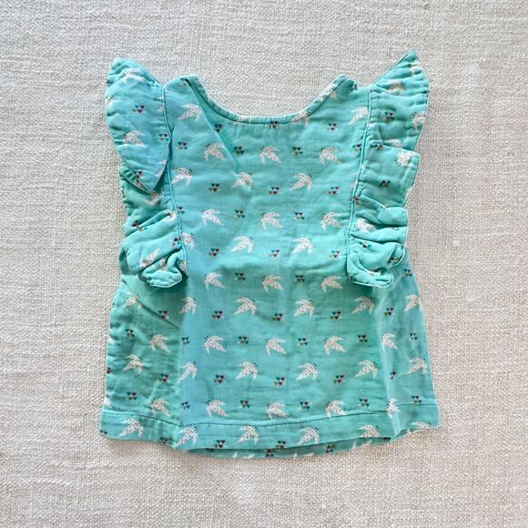 Little Green Radicals Teal Top EUC 18-24mo - Picture 1 of 5